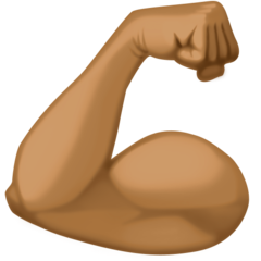 How Flexed Biceps: Medium-Dark Skin Tone emoji looks on Facebook.