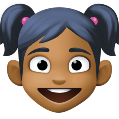 Bagaimana Girl: Medium-Dark Skin Tone emoji terlihat di Facebook.