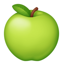 Hoe Groene appel emoji eruit ziet op Facebook.