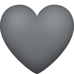 How Grey Heart emoji looks on Facebook.