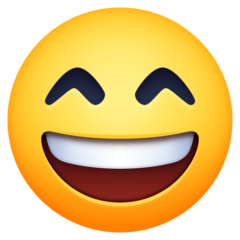 How Grinning Face with Smiling Eyes emoji looks on Facebook.