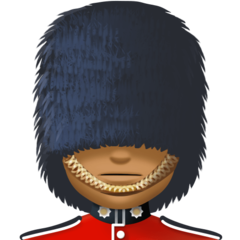 Bagaimana Guard: Medium-Dark Skin Tone emoji terlihat di Facebook.