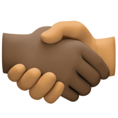 How Handshake: Dark Skin Tone, Medium Skin Tone emoji looks on Facebook.