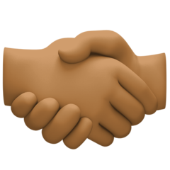 How Handshake: Medium-Dark Skin Tone emoji looks on Facebook.