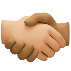 Handshake: Medium-Light Skin Tone, Medium-Dark Skin Tone Emoji 🫱🏼‍🫲🏾
