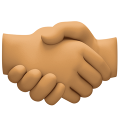 How Handshake: Medium Skin Tone emoji looks on Facebook.