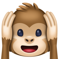 Bagaimana Hear-No-Evil Monkey emoji terlihat di Facebook.