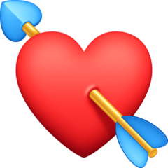 Bagaimana Heart with Arrow emoji terlihat di Facebook.