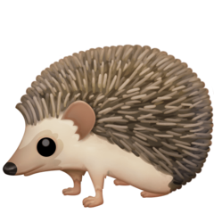 Bagaimana Hedgehog emoji terlihat di Facebook.