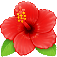 How Hibiscus emoji looks on Facebook.