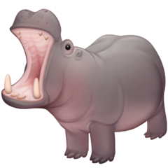 Bagaimana Hippopotamus emoji terlihat di Facebook.