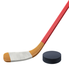 Hoe Ijshockeystick en puck emoji eruit ziet op Facebook.