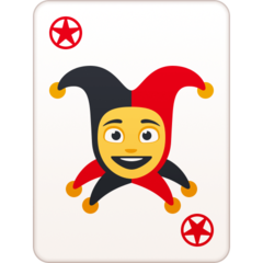 Hoe Jokerkaart emoji eruit ziet op Facebook.