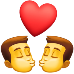 Bagaimana Kiss: Man, Man emoji terlihat di Facebook.