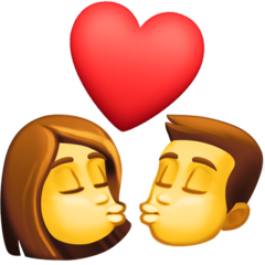 Bagaimana Kiss emoji terlihat di Facebook.