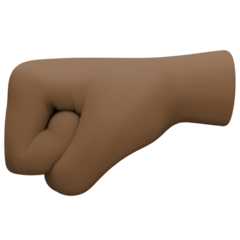 How Left-Facing Fist: Dark Skin Tone emoji looks on Facebook.