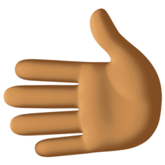 How Leftwards Hand: Medium-Dark Skin Tone emoji looks on Facebook.