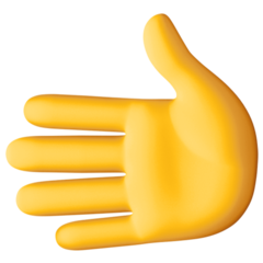 How Leftwards Hand emoji looks on Facebook.