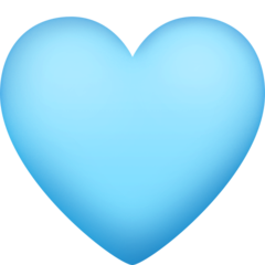 How Light Blue Heart emoji looks on Facebook.