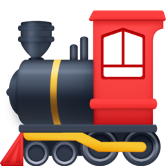 Bagaimana Locomotive emoji terlihat di Facebook.