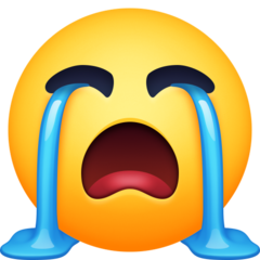 How Loudly Crying Face emoji looks on Facebook.