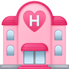 Hoe Love-hotel emoji eruit ziet op Facebook.