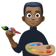 Bagaimana Man Artist: Dark Skin Tone emoji terlihat di Facebook.