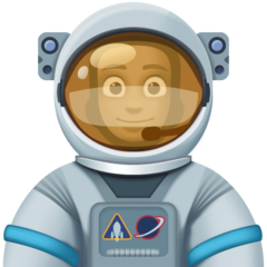 Erkek astronot: koyu cilt tonu emojisi Facebook üzerinde nasıl görünüyor.