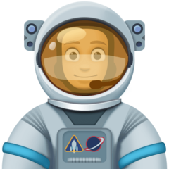 Cómo se ve el emoji Astronauta hombre: tono de piel medio en Facebook.