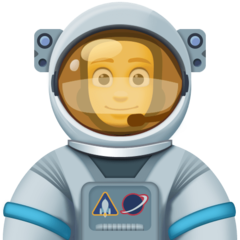 Cómo se ve el emoji Astronauta hombre en Facebook.