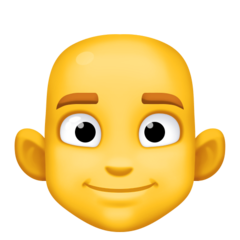 Cómo se ve el emoji Hombre: sin pelo en Facebook.