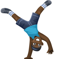 Bagaimana Man Cartwheeling: Dark Skin Tone emoji terlihat di Facebook.