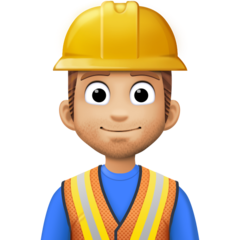 Cómo se ve el emoji Profesional de la construcción hombre: tono de piel claro medio en Facebook.