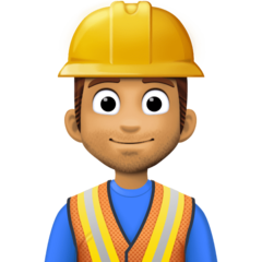 Cómo se ve el emoji Profesional de la construcción hombre: tono de piel medio en Facebook.