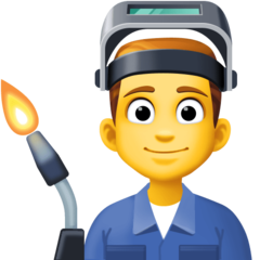 Hoe Mannelijke fabrieksarbeider emoji eruit ziet op Facebook.