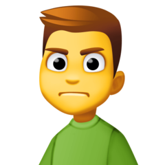 Como o emoji do Homem franzindo a sobrancelha é exibido no Facebook.