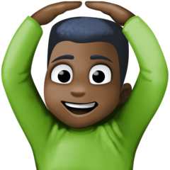 How Man Gesturing OK: Dark Skin Tone emoji looks on Facebook.