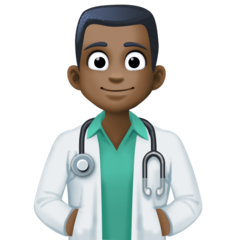 How Man Health Worker: Dark Skin Tone emoji looks on Facebook.