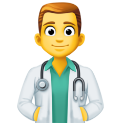 Bagaimana Man Health Worker emoji terlihat di Facebook.