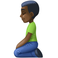 Bagaimana Man Kneeling: Dark Skin Tone emoji terlihat di Facebook.