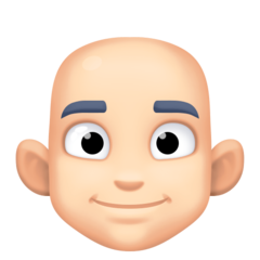 Man: Light Skin Tone, Bald Emoji 👨🏻‍🦲