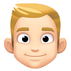 Bagaimana Man: Light Skin Tone, Blond Hair emoji terlihat di Facebook.