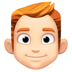 Bagaimana Man: Light Skin Tone, Red Hair emoji terlihat di Facebook.