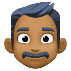 Bagaimana Man: Medium-Dark Skin Tone emoji terlihat di Facebook.