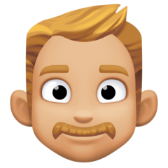 A quoi ressemblent les emoji Homme: peau moyennement claire sur Facebook.