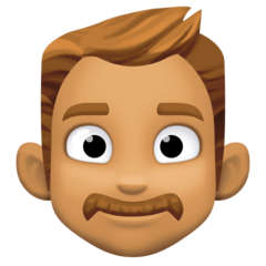 How Man: Medium Skin Tone emoji looks on Facebook.