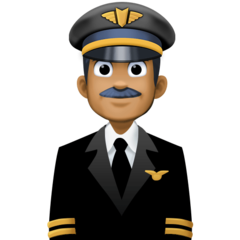 Bagaimana Man Pilot: Medium-Dark Skin Tone emoji terlihat di Facebook.