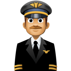 How Man Pilot: Medium Skin Tone emoji looks on Facebook.