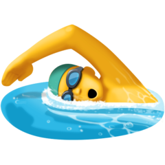 Bagaimana Man Swimming emoji terlihat di Facebook.