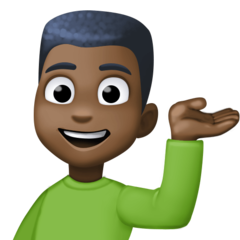 How Man Tipping Hand: Dark Skin Tone emoji looks on Facebook.